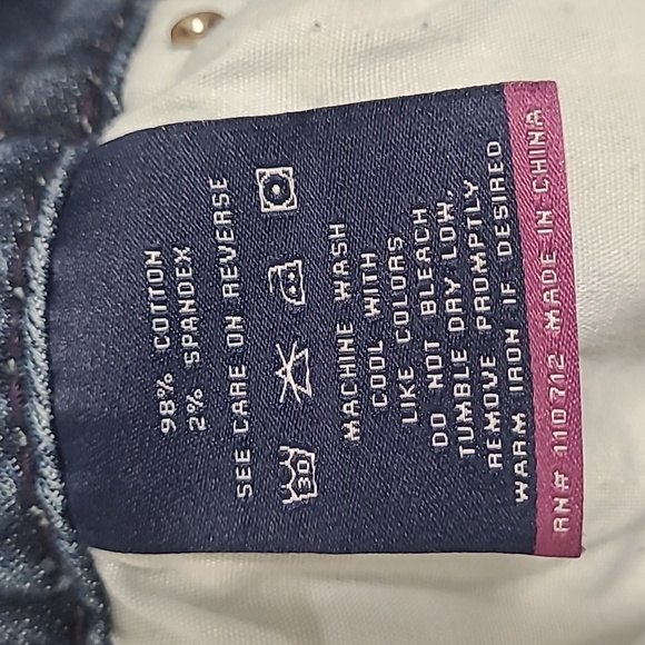 Vigoss The New York Capri Women's Denim Blue Jean Strech Flap Pocket 7/8 - Picture 8 of 8